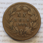 Moeda 20 Réis Bronze (XX Réis) 1883 (BC) - Rei D. LUIS I - World Coins Portugal KM527