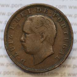 Moeda 20 Réis Bronze (XX Réis) 1884 (BC) - Rei D. LUIS I - World Coins Portugal KM527