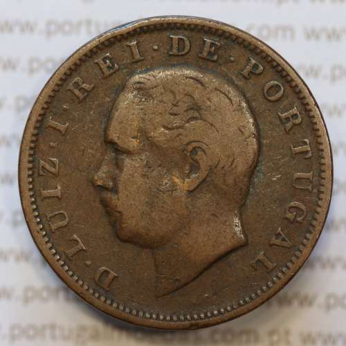 Moeda 20 Réis Bronze (XX Réis) 1884 (BC) - Rei D. LUIS I - World Coins Portugal KM527