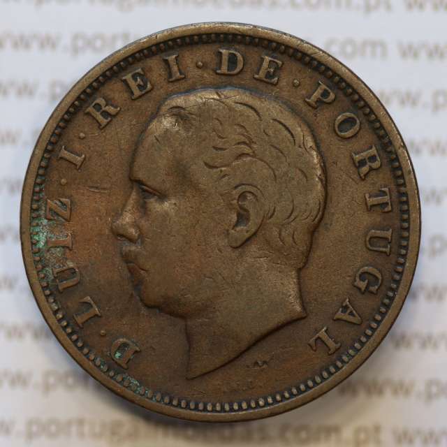 Moeda 20 Réis Bronze (XX Réis) 1884 (BC) - Rei D. LUIS I - World Coins Portugal KM527