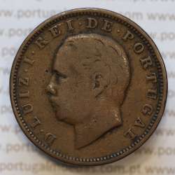 Moeda 20 Réis Bronze (XX Réis) 1884 (BC) - Rei D. LUIS I - World Coins Portugal KM527
