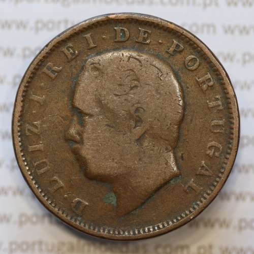 Moeda 20 Réis Bronze (XX Réis) 1884 (BC) - Rei D. LUIS I - World Coins Portugal KM527