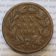 Moeda 20 Réis Bronze (XX Réis) 1884 (BC) - Rei D. LUIS I - World Coins Portugal KM527