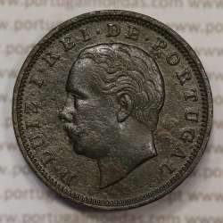 Moeda 20 Réis Bronze (XX Réis) 1885 (MBC+) - Rei D. LUIS I - World Coins Portugal KM527