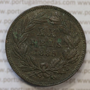 Moeda 20 Réis Bronze (XX Réis) 1885 (MBC+) - Rei D. LUIS I - World Coins Portugal KM527