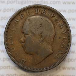 Moeda 20 Réis Bronze (XX Réis) 1885 (MBC) - Rei D. LUIS I - World Coins Portugal KM527