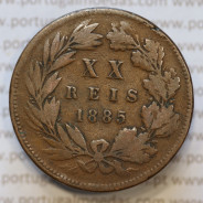 Moeda 20 Réis Bronze (XX Réis) 1885 (BC) - Rei D. LUIS I - World Coins Portugal KM527