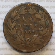 Moeda 20 Réis Bronze (XX Réis) 1885 (BC) - Rei D. LUIS I - World Coins Portugal KM527