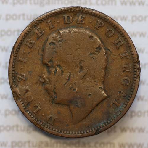 Moeda 20 Réis Bronze (XX Réis) 1885 (BC) - Rei D. LUIS I - World Coins Portugal KM527