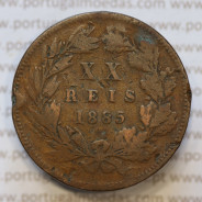 Moeda 20 Réis Bronze (XX Réis) 1885 (BC) - Rei D. LUIS I - World Coins Portugal KM527