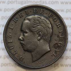 Moeda 20 Réis Bronze (XX Réis) 1886 (MBC) - Rei D. LUIS I - World Coins Portugal KM527