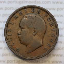 Moeda 20 Réis Bronze (XX Réis) 1886 (MBC-) - Rei D. LUIS I - World Coins Portugal KM527