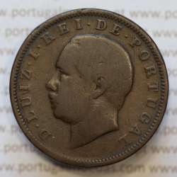 Moeda 20 Réis Bronze (XX Réis) 1886 (BC) - Rei D. LUIS I - World Coins Portugal KM527