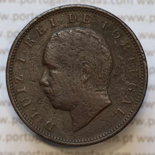 Moeda 20 Réis Bronze (XX Réis) 1886 (BC) - Rei D. LUIS I - World Coins Portugal KM527