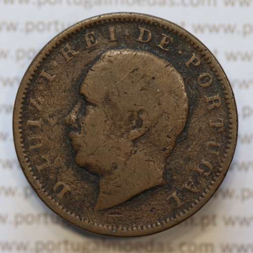 Moeda 20 Réis Bronze (XX Réis) 1886 (BC-) - Rei D. LUIS I - World Coins Portugal KM527