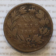 Moeda 20 Réis Bronze (XX Réis) 1886 (BC-) - Rei D. LUIS I - World Coins Portugal KM527