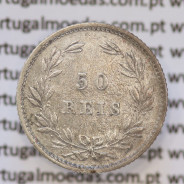 Moeda 50 Réis Prata 1874 ou Meio Tostão Prata 1874 (BC+) - Rei D. LUIS I - World Coins Portugal KM 506