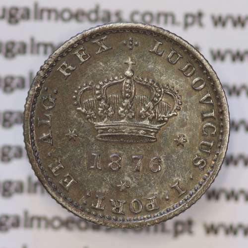 Moeda 50 Réis Prata 1876 ou Meio Tostão Prata 1876 (BELA) - Rei D. LUIS I - World Coins Portugal KM 506