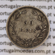 Moeda 50 Réis Prata 1879 ou Meio Tostão Prata 1879 (MBC+ / BELA) - Rei D. LUIS I - World Coins Portugal KM 506