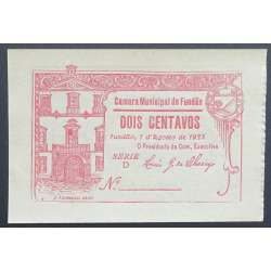 CÉDULA CÂMARA MUNICIPAL DO FUNDÃO - VALE 2 CENTAVOS ( NÃO CIRCULADA )