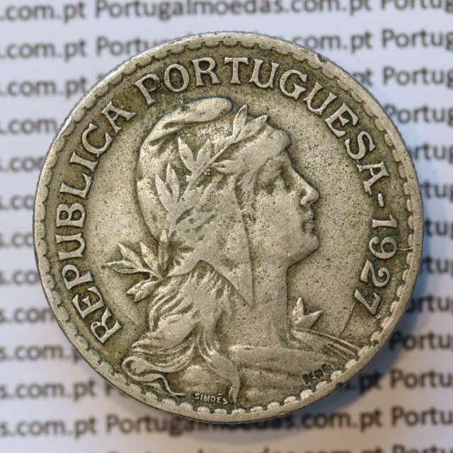 MOEDA DE UM ESCUDO (1$00) ALPACA 1927 MBC+