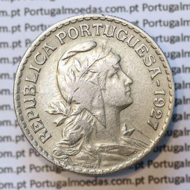 MOEDA DE UM ESCUDO (1$00) ALPACA 1927 MBC+