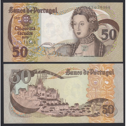 Nota de 50 Escudos 1980 Infanta D.Maria, 50$00 01/02/1980 Chapa: 9 - Banco de Portugal (Pouco Circulada)