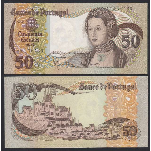 Nota de 50 Escudos 1980 Infanta D.Maria, 50$00 01/02/1980 Chapa: 9 - Banco de Portugal (Pouco Circulada)