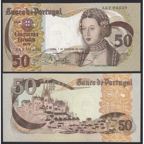 Nota de 50 Escudos 1980 Infanta D.Maria, 50$00 01/02/1980 Chapa: 9 - Banco de Portugal (Pouco Circulada)