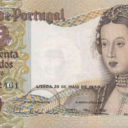 Nota de 50 Escudos 1968 Infanta D.Maria, 50$00 28/05/1968 Chapa: 9 - Banco de Portugal (Pouco Circulada)