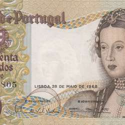Nota de 50 Escudos 1968 Infanta D.Maria, 50$00 28/05/1968 Chapa: 9 - Banco de Portugal (Pouco Circulada)