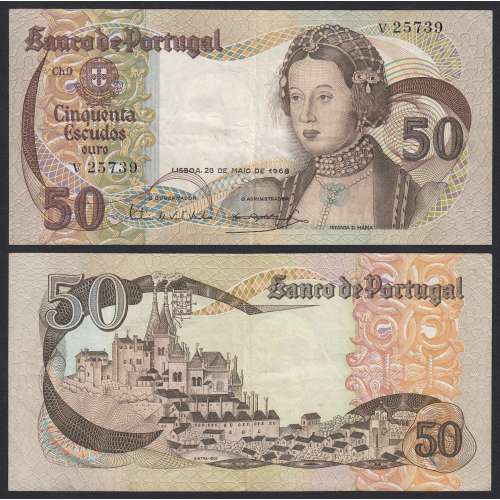 Nota de 50 Escudos 1968 Infanta D.Maria, 50$00 28/05/1968 Chapa: 9 - Banco de Portugal (Circulada)