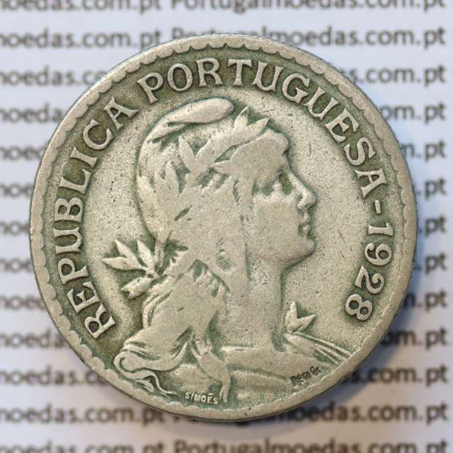 MOEDA DE UM ESCUDO (1$00) ALPACA 1928 MBC
