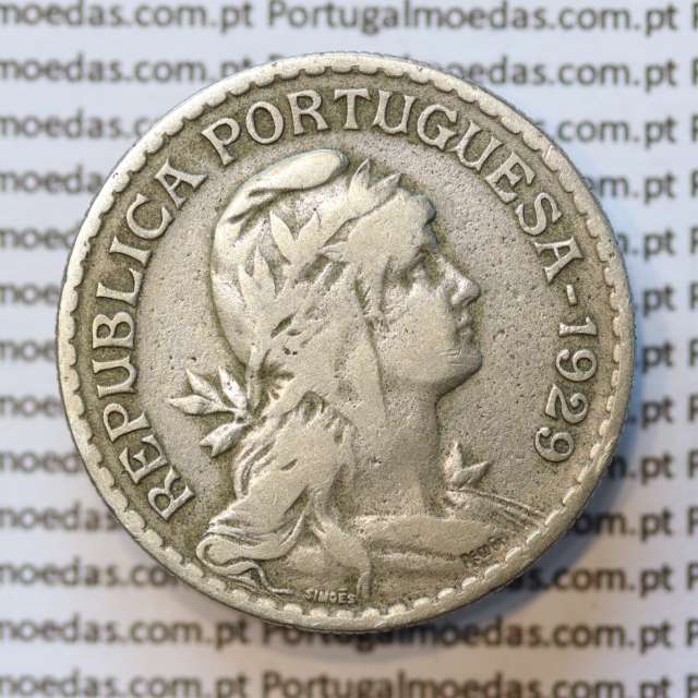 MOEDA DE UM ESCUDO (1$00) ALPACA 1929 MBC