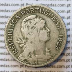 MOEDA DE UM ESCUDO (1$00) ALPACA 1929 MBC MOEDA DE UM ESCUDO (1$00) ALPACA 1929 MBC