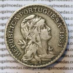 MOEDA DE UM ESCUDO (1$00) ALPACA 1931 MBC