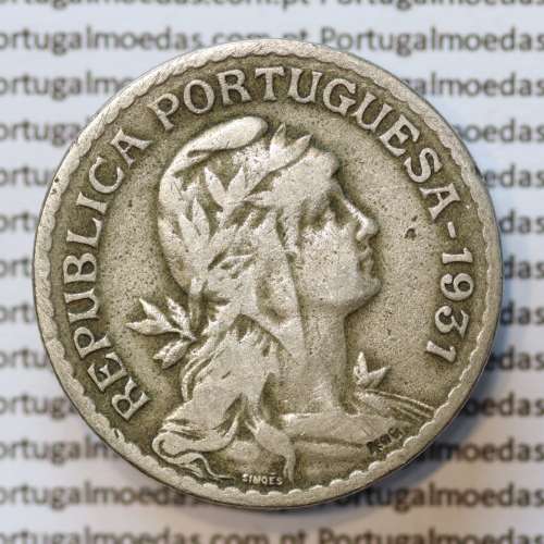 MOEDA DE UM ESCUDO (1$00) ALPACA 1931 MBC