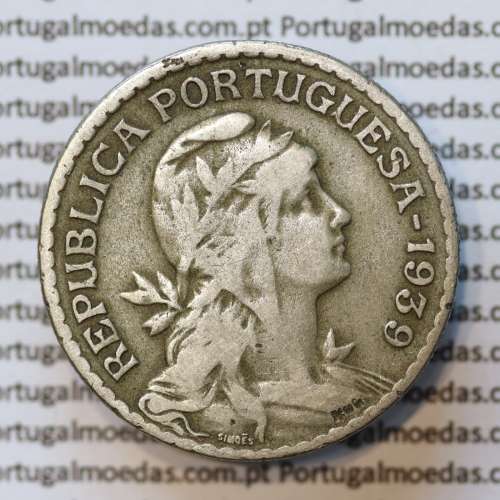 MOEDA DE UM ESCUDO (1$00) ALPACA 1939 MBC