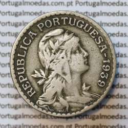 MOEDA DE UM ESCUDO (1$00) ALPACA 1939 MBC