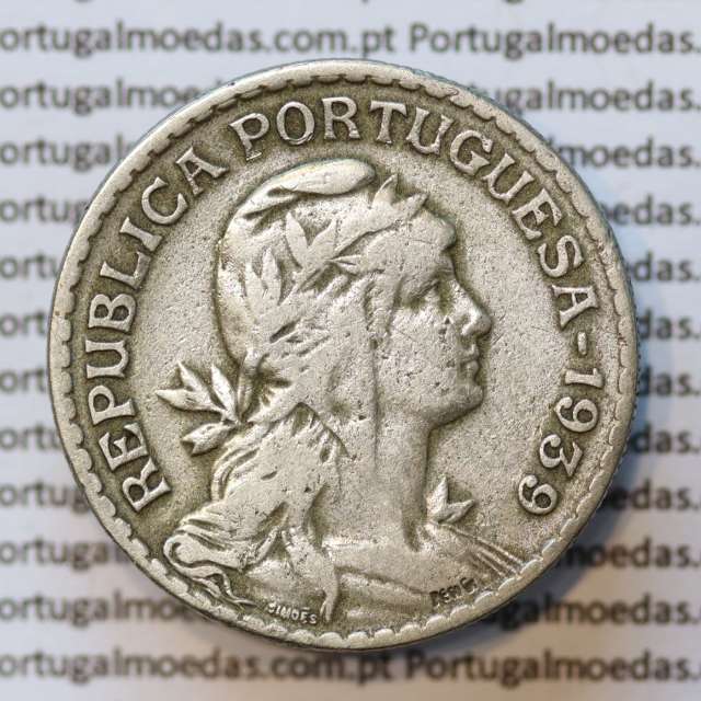 MOEDA DE UM ESCUDO (1$00) ALPACA 1939 MBC