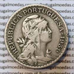 MOEDA DE UM ESCUDO (1$00) ALPACA 1939 MBC