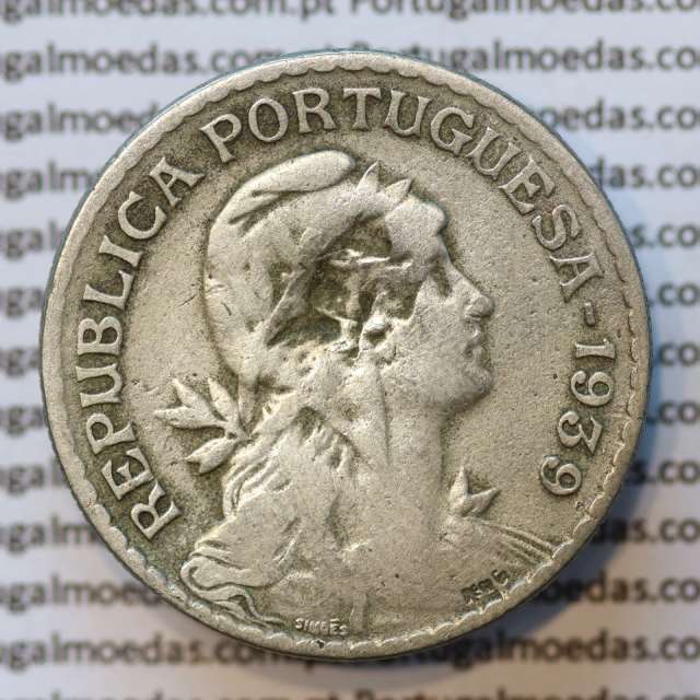 MOEDA DE UM ESCUDO (1$00) ALPACA 1939 BC- / REG