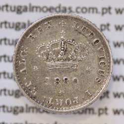 Moeda 50 Réis Prata 1880 ou Meio Tostão Prata 1880 (BELA) - Rei D. LUIS I - World Coins Portugal KM 506