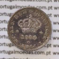 Moeda 50 Réis Prata 1880 ou Meio Tostão Prata 1880 (MBC+ / BELA) - Rei D. LUIS I - World Coins Portugal KM 506
