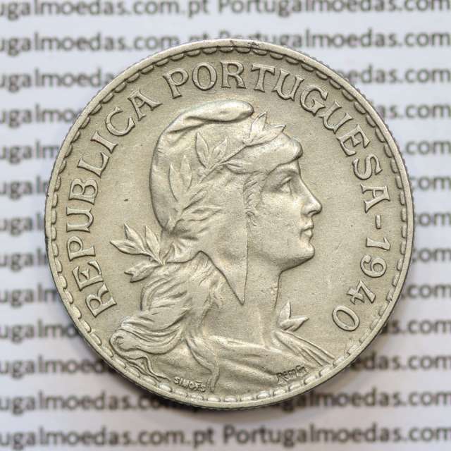 MOEDA DE UM ESCUDO (1$00) ALPACA 1940 MBC +