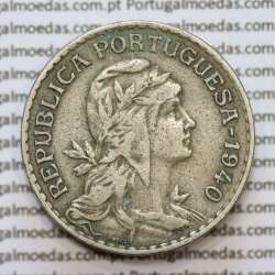 MOEDA DE UM ESCUDO (1$00) ALPACA 1940 MBC +
