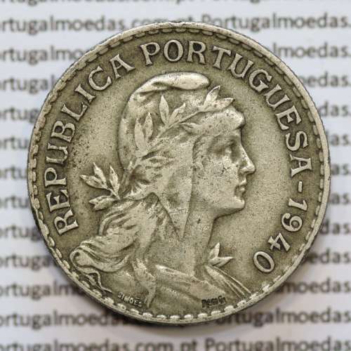 MOEDA DE UM ESCUDO (1$00) ALPACA 1940 MBC +