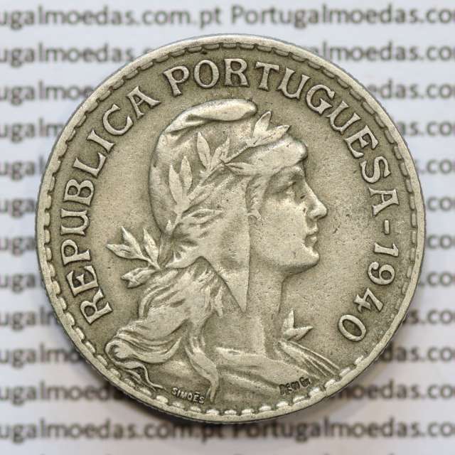 MOEDA DE UM ESCUDO (1$00) ALPACA 1940 MBC +