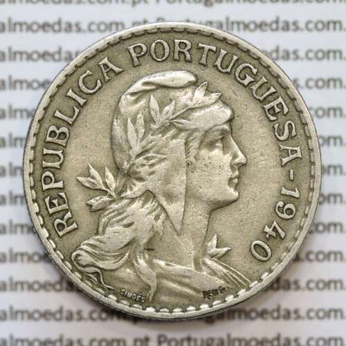 MOEDA DE UM ESCUDO (1$00) ALPACA 1940 MBC +