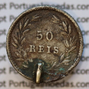 Moeda 50 Réis Prata 1889 ou Meio Tostão Prata 1889 (BC-/REG) - Rei D. LUIS I - World Coins Portugal KM 506